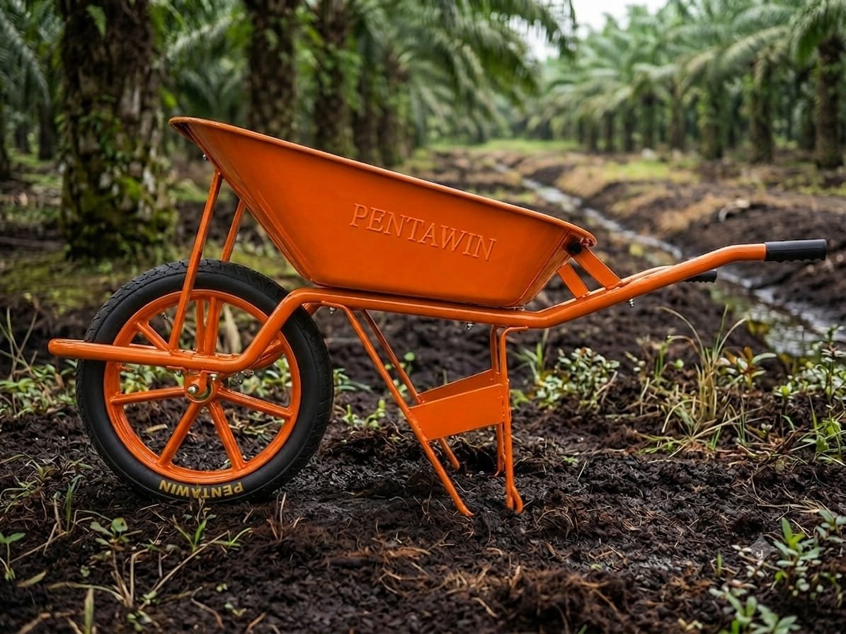 Angkong Roda Besar Bak Besi / Wheelbarrow Big Tyre Iron Bucket